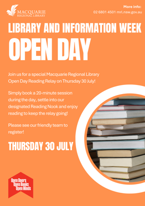 Library and Information Week Open Day at Narromine Library - Reading Relay